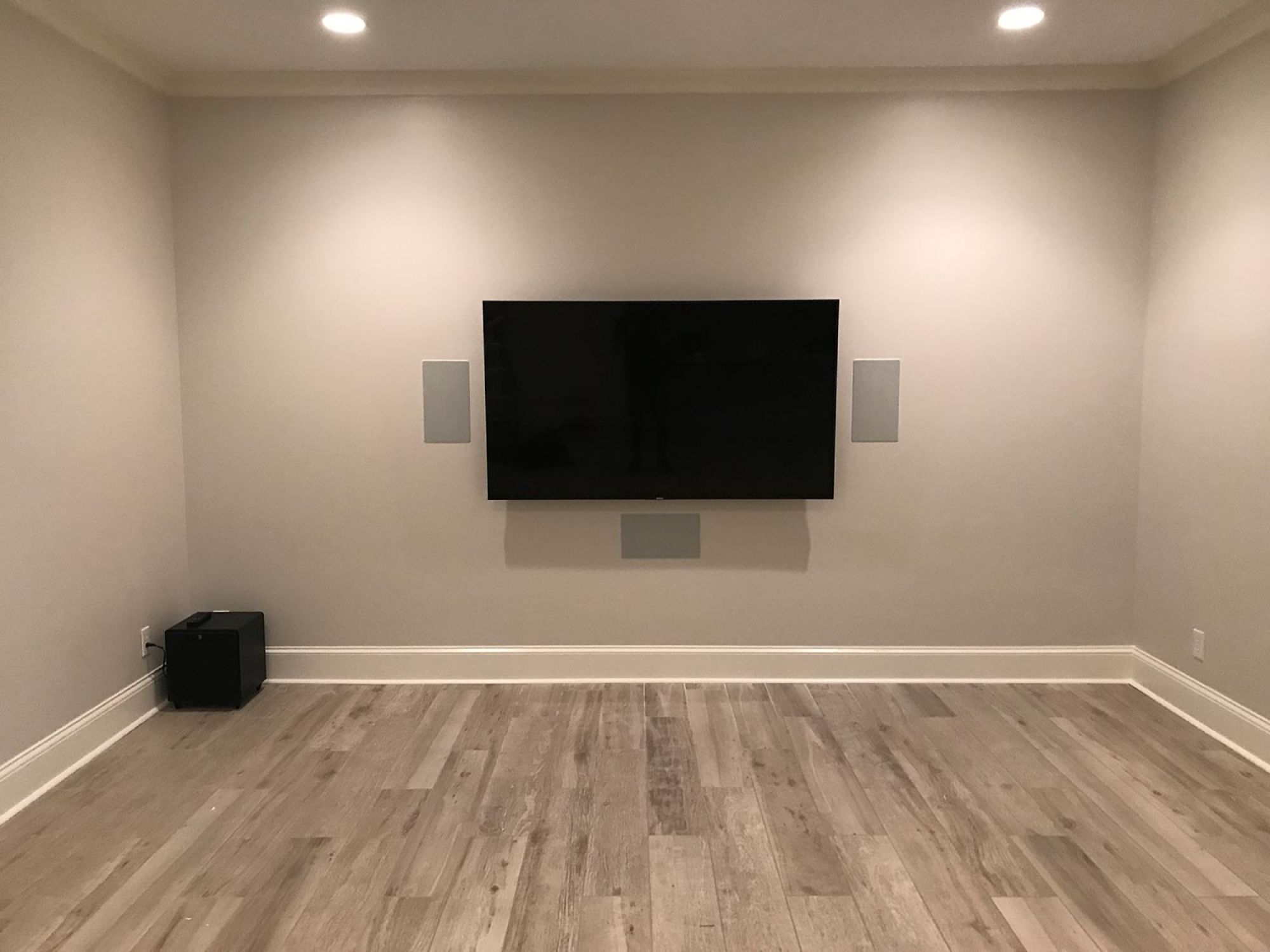 In-wall speakers with TV