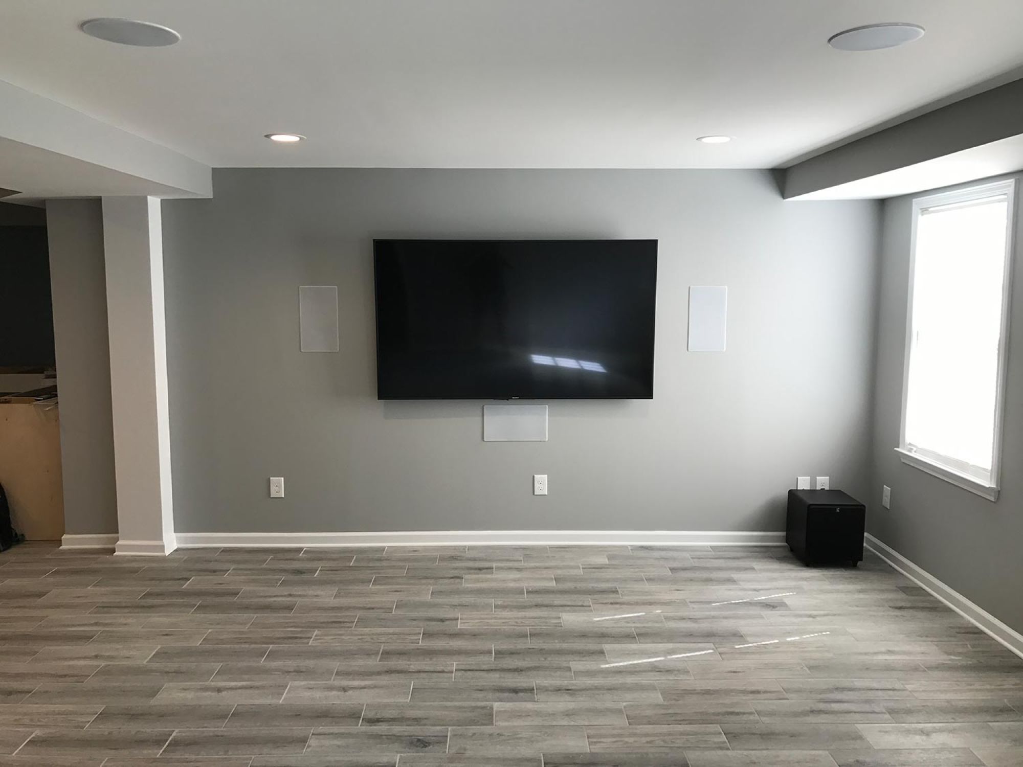 In-wall speakers with TV