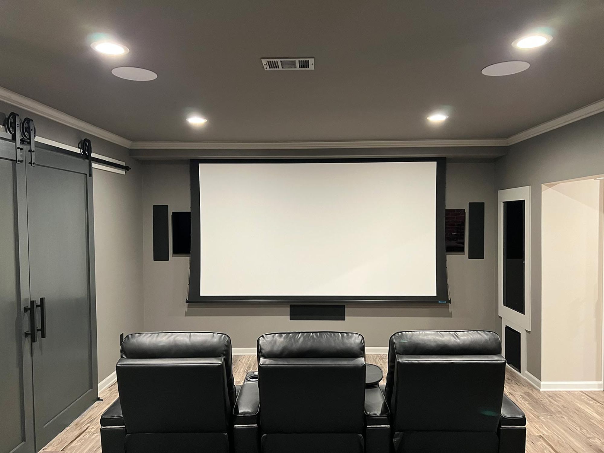 Home Theater Screen and in-wall speakers