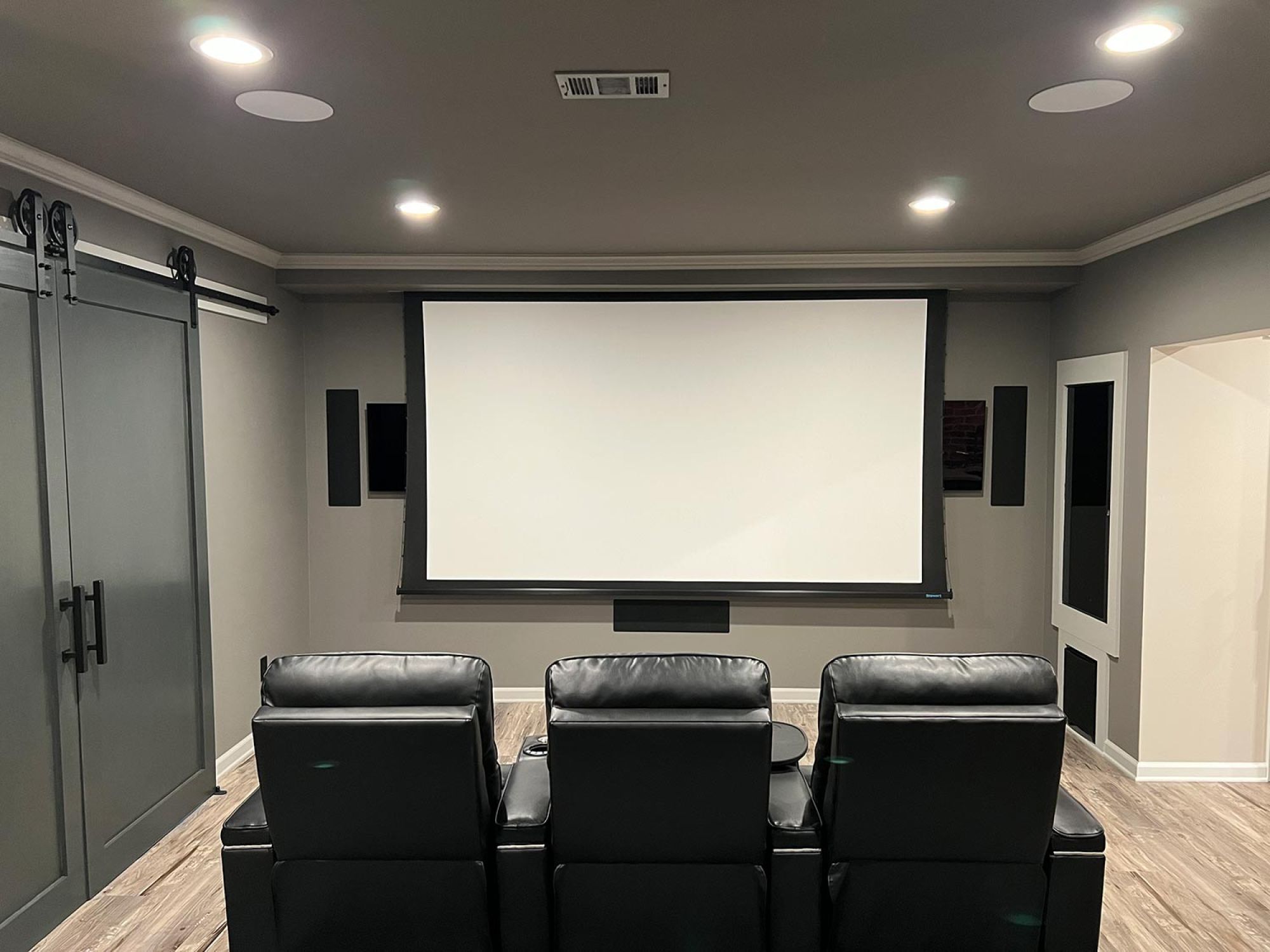 Home Theater Screen and In-wall speakers
